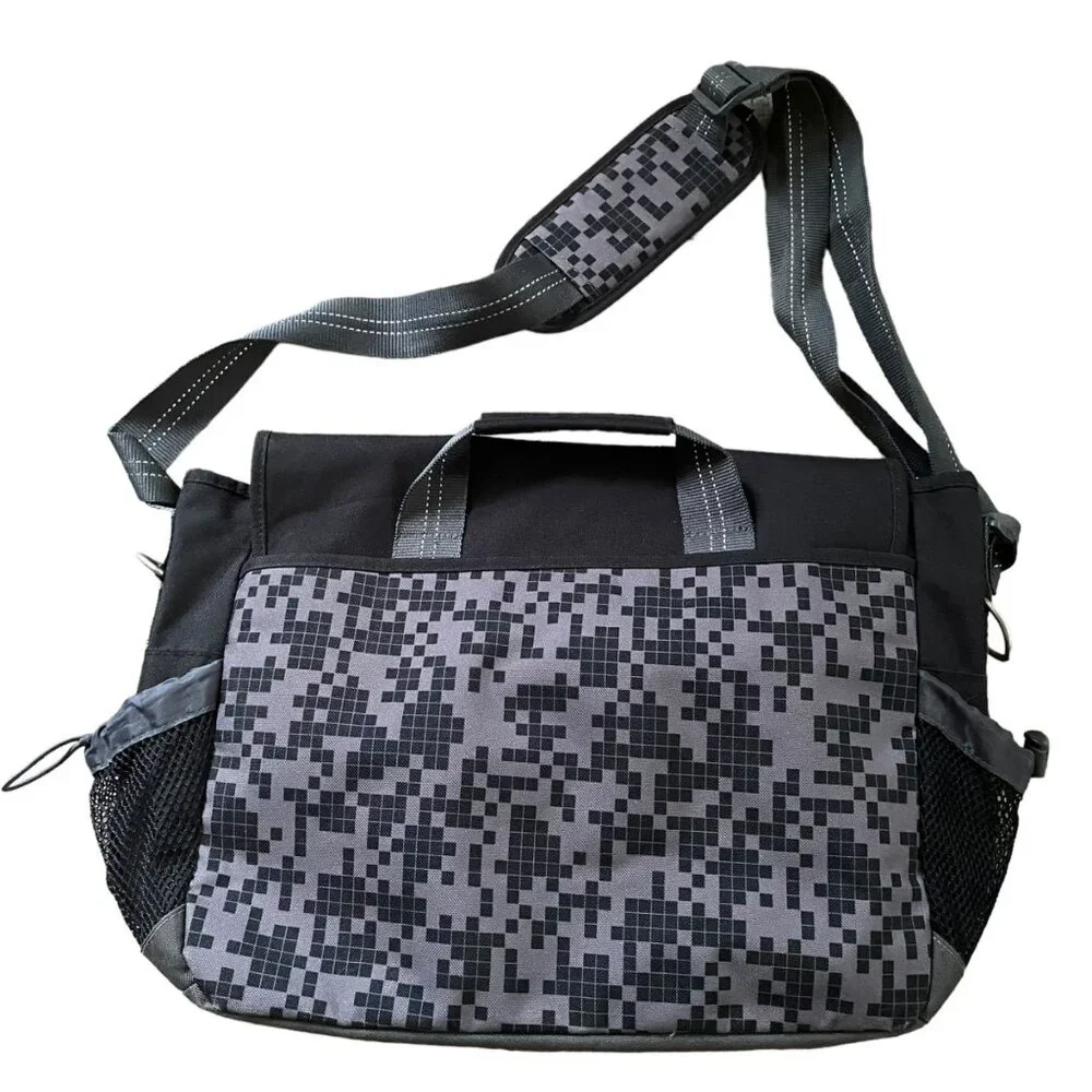 PB Teen Black & Gray Digital Camo Messenger Bag With Adjustable‎ Strap